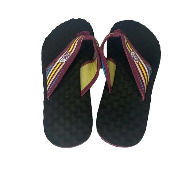 The North Face Base Camp Sandals Women's 4 Black Flip Flop Purple Slides Thong - Picture 5 of 7